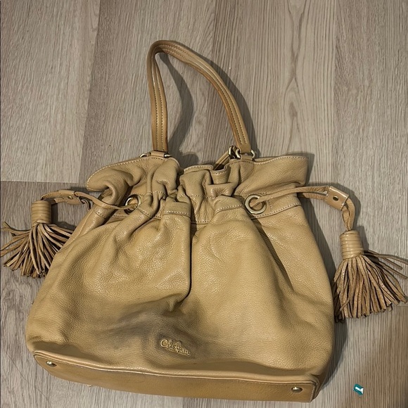 Cole Haan Tan Shoulder Bag with Tassels - Picture 1 of 4